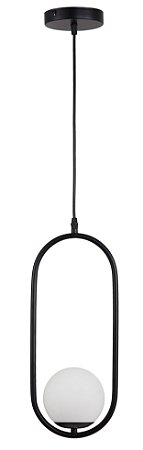Lustre Pendente Jabuticaba Preto Vidro Opaco Marca inobari Modelo COD10094