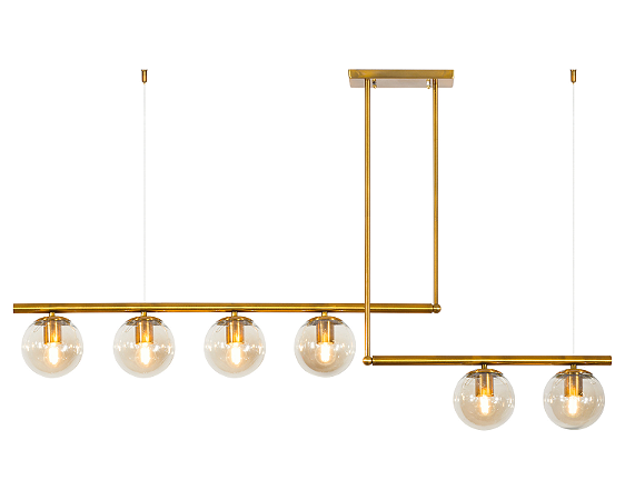 Luminária Pendente Lustre Jabuticaba Moon Dourado Com Bolas Globos Esferas Opaco Leitoso Moderno Luxo COD10108