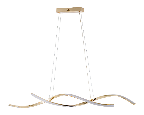 Luminária Pendente Lustre Led Dna Dourado Moderno Luxuoso Bivolt COD10121