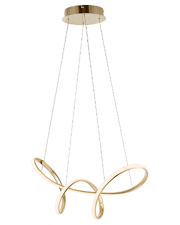 Luminária Pendente Lustre Led Infinito Dourado Moderno Luxuoso COD10118