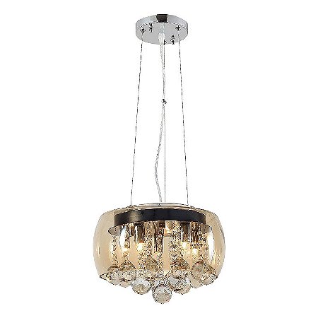 Lustre pendente cor ambar  30cm  marca inobari modelo COD10076