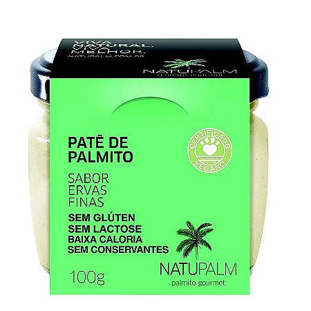 Patê de Palmito - Natupalm - Sabor Ervas Finas 100 g
