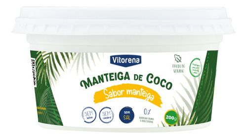 Manteiga De Coco Sem Sal Vitorena Pote 200g