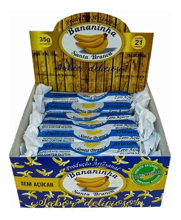 Doce Bananinha Santa Branca Zero Açúcar 100% Natural C/21un
