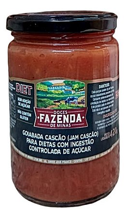 Goiabada Jam Cremosa Cascão Zero Açúcar Fazenda De Minas 420g