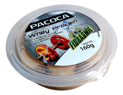 Paçoca Rolha Zero Açúcar C/ Whey Protein - 160 G - Fibrasmil