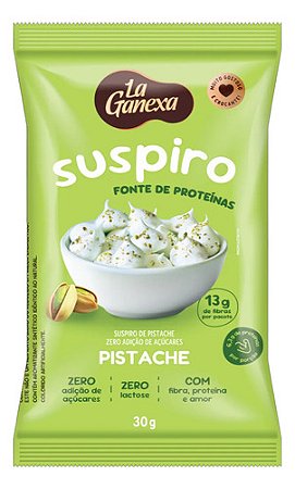 Suspiro Proteico Sabor Pistache 30g Zero Açúcar - La Ganexa