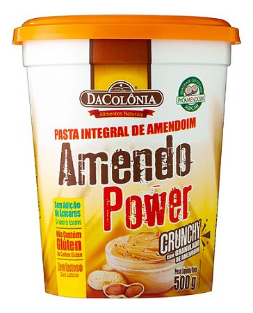 Pasta De Amendoim Crunchy  Dacolônia Amendo Power Pote 500g