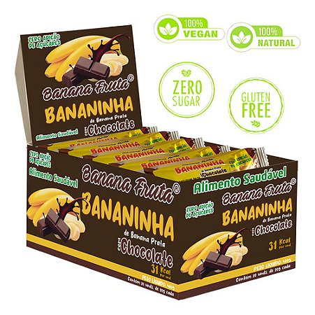 Display Bananinha Com Chocolate Zero Açúcar E Glúten 20x20 G