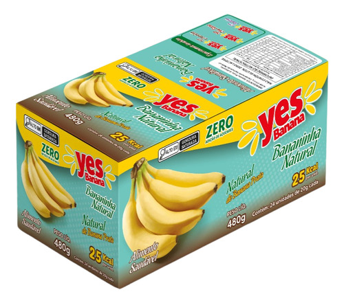 Display Bananinha Natural Zero Açúcar Yes Banana 24x20 G