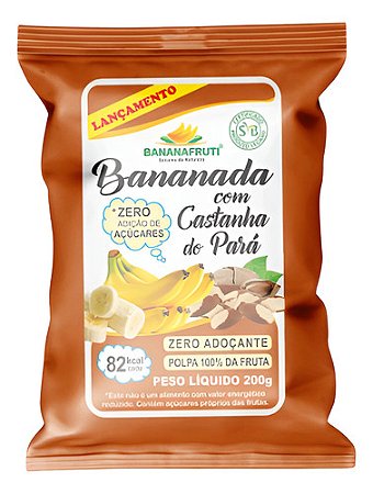 Bananada Bananafruti Zero Açúcar Com Castanha Do Pará  200 G