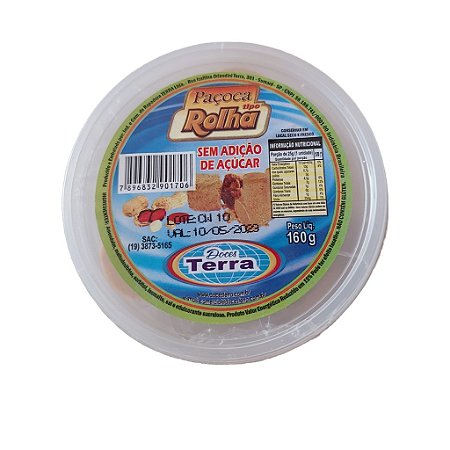Paçoca tipo Rolha - Zero Açúcar - Doces Terra - 160 g