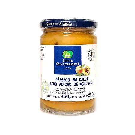 Pêssego Em Calda Diet 350g Doces São Lourenço