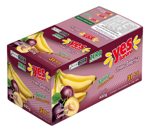 Display Bananinha Com Ameixa Zero Açúcar Yes Banana 24x20 G