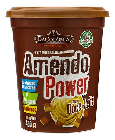 Pasta De Amendoim Integral Doce De Leite Dacolônia Amendo Power Pote 450g