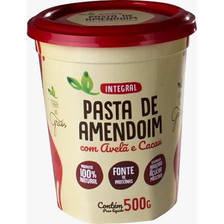 Pasta de Amendoim - Terra dos Grãos - Cacau e Avelã - 500 g