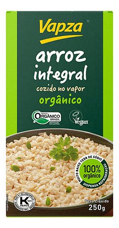 Arroz Cozido No Vapor Integral Orgânico Vapza Caixa 250g