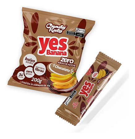 Bananinha Zero Açúcar Com Chocolate - Yes Banana - 10 X 20 G