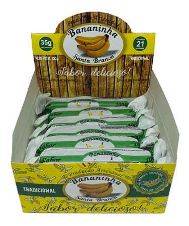 Doce Bananinha Artesanal Com Açúcar 100% Natural Santa Branca 21 Un X 35g