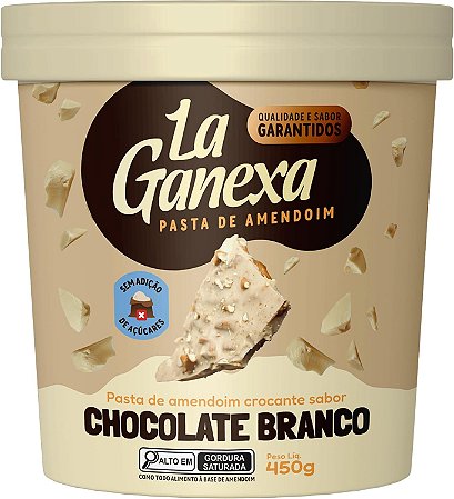 Pasta de Amendoim La Ganexa Chocolate Branco - 450 g