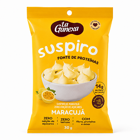Suspiro Proteico Sabor Maracujá La Ganexa Zero Açúcar - 50 g