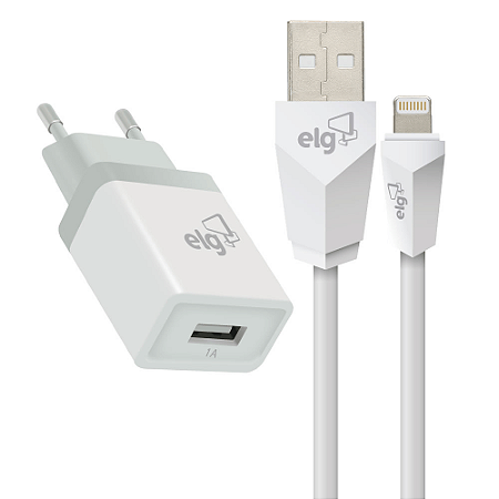 Kit Carregador Parede ELG Universal KT810WC para IPhone