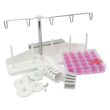 Conjunto com Porta Cone, Clipes Magnéticos e Bobinas Rosa para Máquinas de Bordar - 864437002