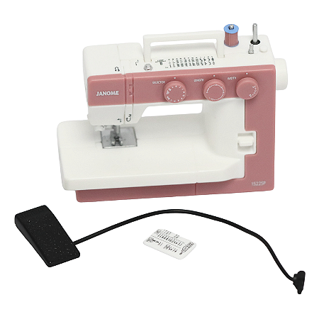 Cápsula com miniatura de máquina de costura decorativa cor rosa claro acinzentado - MINI-CP-1522SP