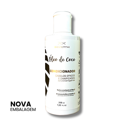 Condicionador com Óleo de Coco para Cabelos Opacos e Danificados Biozenthi 200ml