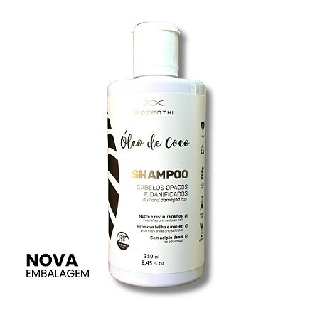 Shampoo Óleo de Coco Cabelos Opacos e Danificados Biozenthi 250ml