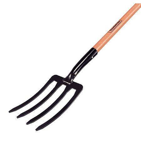 FORCADO PARA TERRA COM 4 DENTES TRAMONTINA EM AÇO COM CABO DE MADEIRA 71 CM - 77118444