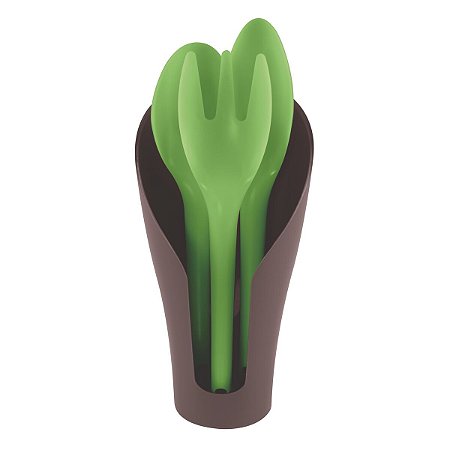 JOGO PARA JARDINAGEM TRAMONTINA COCOON COM PEÇAS PLÁSTICAS VERDE COM CONTENEDOR MARROM 4 PEÇAS - 78107809