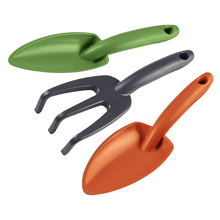 CONJUNTO PARA JARDINAGEM TRAMONTINA EM PLÁSTICO COLORIDO 3 PEÇAS - 78108100
