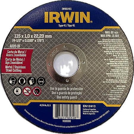 DISCO CORT.FINO MET/INOX 4 1/2X1,0mmX7/8 - IW401451