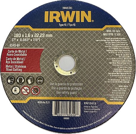 DISCO CORT.FINO MET/INOX 7X1,6mmX7/8 - IW401701