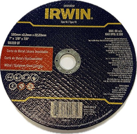 DISCO DE CORTE INOX 180X3,2X22,2MM - IW3218032