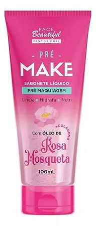 Sabonete líquido pré maquiagem rosa mosqueta 100ml - Face Beautiful