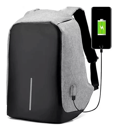 Mochila para Notebook Anti-Furto em Nylon Anatômica Entrada USB
