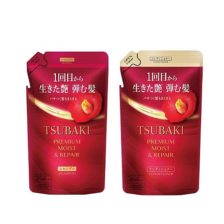 Kit Refil Premium Moist & Repair - Shampoo 300ml + Condicionador 300ml - Tsubaki