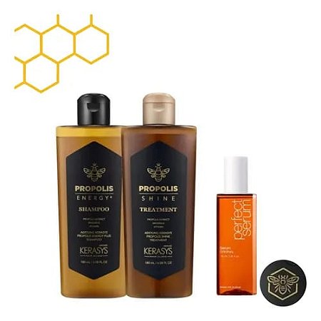 Kit Propolis Shampoo 180 ml e Tratamento 180 ml - Kerasys + Serum Perfect Serum 30 ml - Mise En Scéne