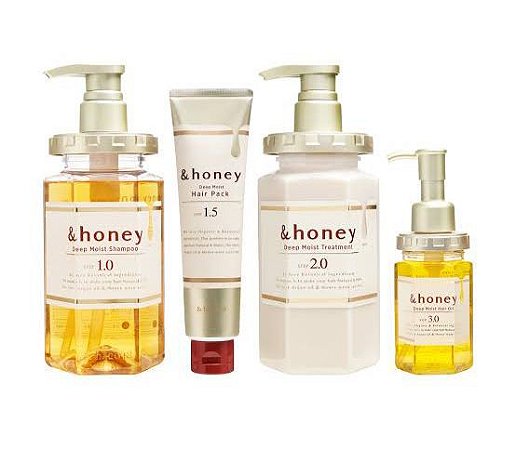 Kit Deep Moist Treatment - Shampoo 440ml - Tratamento 445g - Hair Pack 130g - Hair Oil 100ml - &Honey