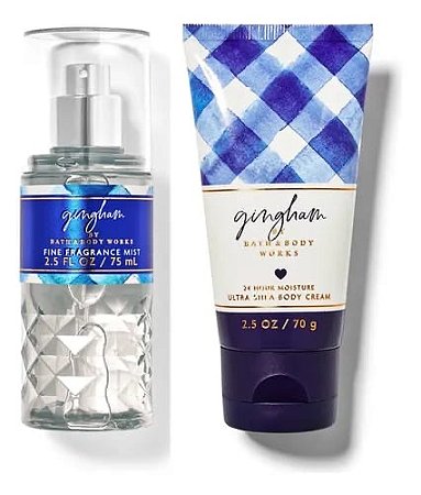Kit Miniatura Gingham - Body Splash 75ml + Hidratante 70g - Bath & Body Works