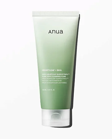 Espuma de limpeza facial Anua Heartleaf+BHA Quercetinol Pore Deep Cleansing Foam