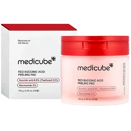 Almofadas Esfoliantes Medicube Red Succinic Acid Peeling Pad de 70 Unidades