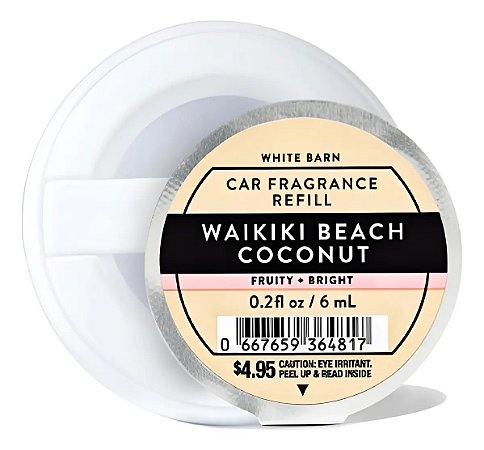 Refil Fragrância De Carro Bath & Body Works Waikiki Beach Coconut 6ml