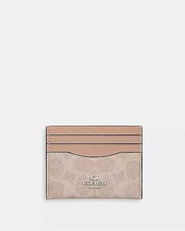 Porta Cartão Coach Slim Id Card Case In Signature Canvas - Prata/Areia/Taupe