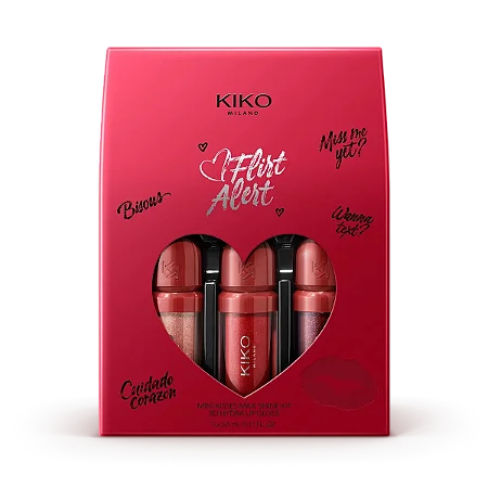 Kit miniatura Gloss Flirt Alert Kiko Milano - 3 unid