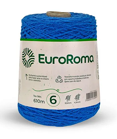 Barbante EuroRoma Azul Royal Nº 6 (610 Metros)