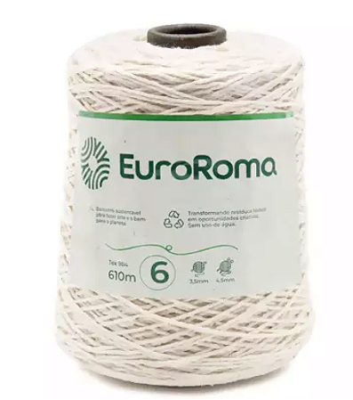 Barbante EuroRoma Cru Nº6 (610 Metros)