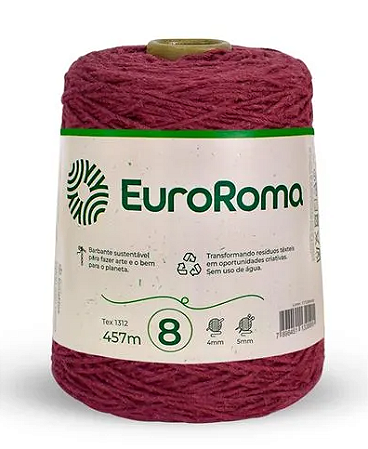 Barbante EuroRoma Nº 8 Bordô (457 Metros)
